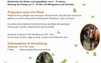 Jetzt schnell anmelden – Osterferien